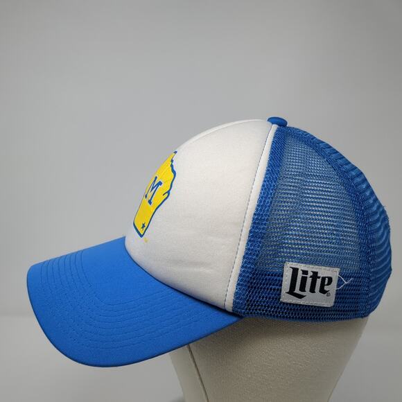 Michigan Miller Snapback Trucker Hat Blue OS Adjustable Mesh Back Sky High - Picture 3 of 9